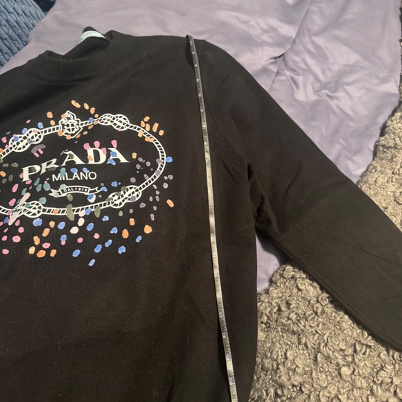 Prada Jumper in Black with a Pop of Color and Logo on the chest. - Picture 4 of 5